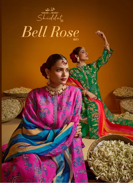 Bell Rose 801 A To D By Shiddat Viscose Organza Dress Material